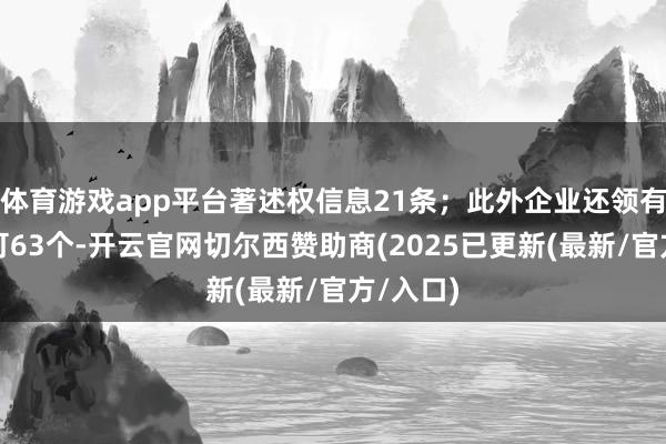 体育游戏app平台著述权信息21条；此外企业还领有行政许可63个-开云官网切尔西赞助商(2025已更新(最新/官方/入口)